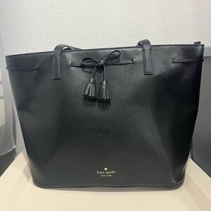 Kate Spade Hayes Black Leather Tote Bag